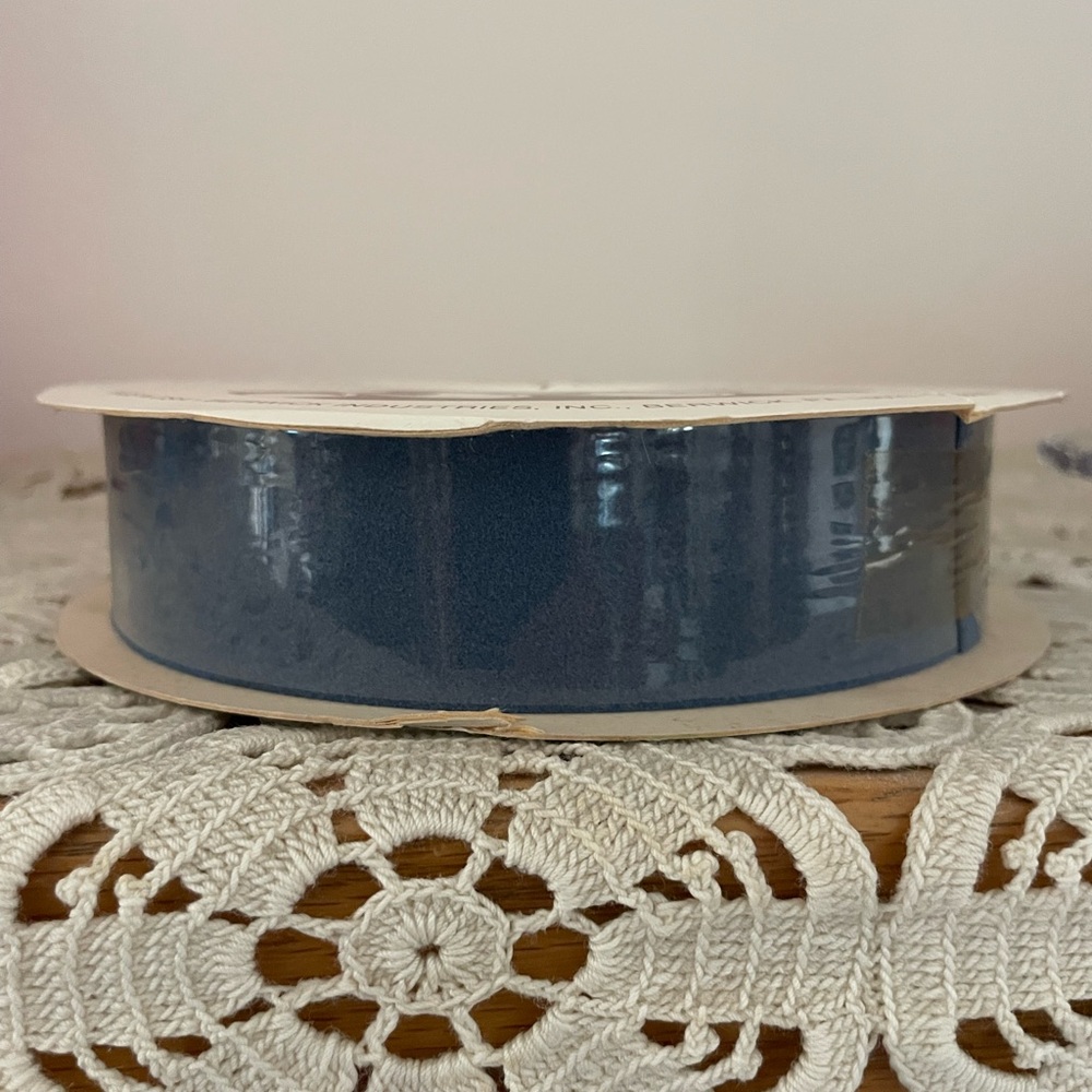 Veltex Velvet Ribbon VTG French Blue Berwick Waterproof 25 yards 1.5” wide USA